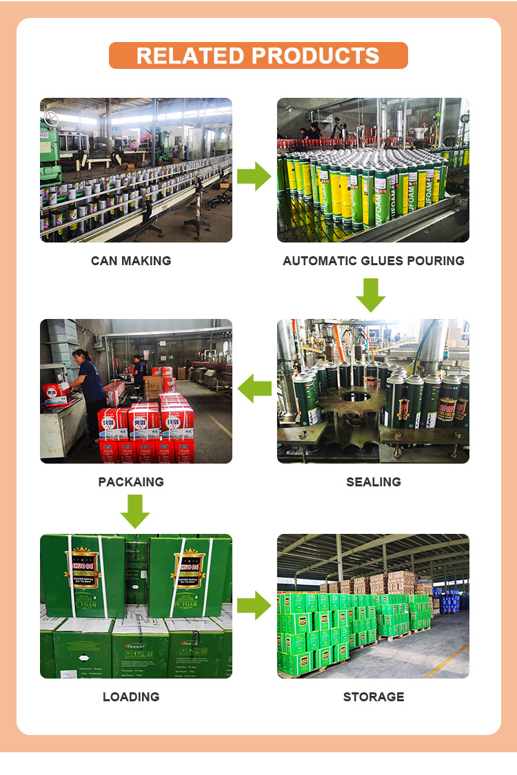 750ml Profesyonel B2 Yangına Dayanıklı Pu Köpük Sprey Poliüretan Köpük 13