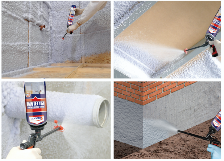 Espuma de aislamiento de sonido de pulverización de poliuretano de calidad para techo de baldosas de acero 9