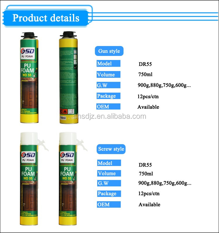 Shuode - Código de polipropileno expandido de color El código HS de poliuretano espuma expandible PU espuma 16