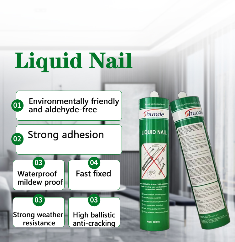 Shuode - billiger kostenloser Nagelkleber Nageling Free Dichtmittel Fixkonstruktionskleber flüssiger Nagel 8