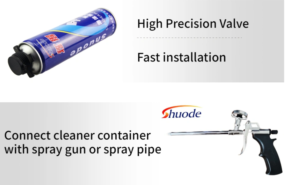 Shuode - Non Staining Drywall Liquid Adhesive Waterproofing Pu Spray Foam Cleaner Foam Cleaner 10