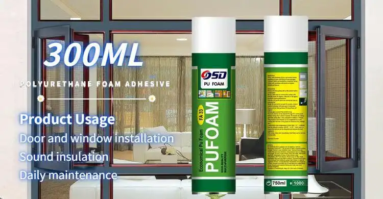 Beste 300 ml Mehrzweckstrohstroh -Klima -Rohrlochloch -Füllung Polyurethan Schaum Cacht PU Schaum 1