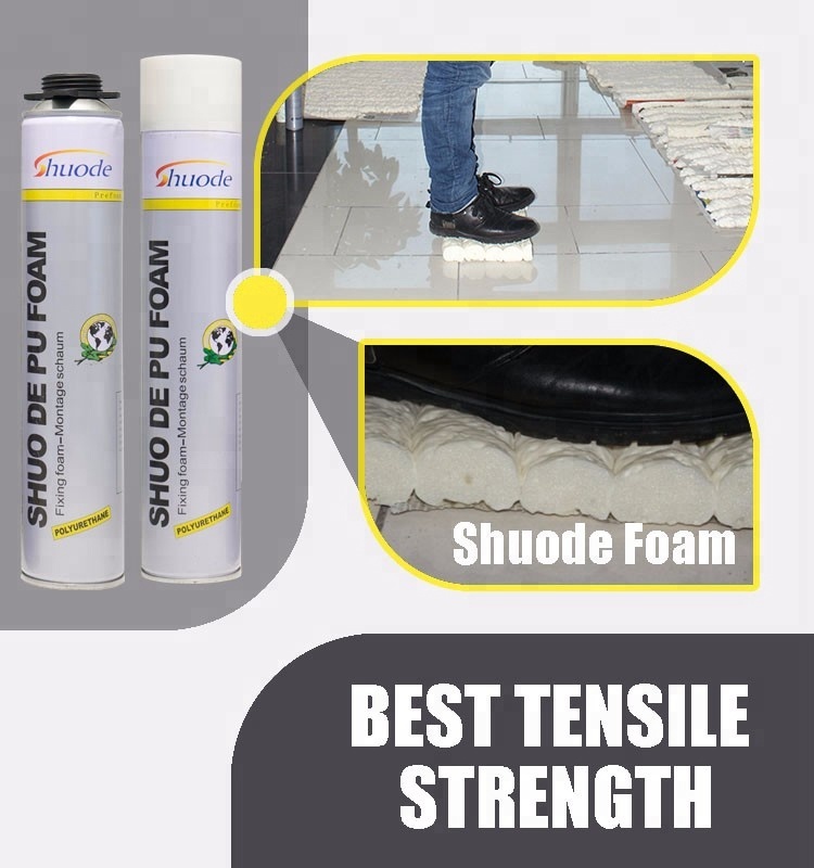 SHUODE - SHOUDE Aislante de aislamiento de spray de Shoude Adhesivo de relleno de sellador 500ml 750ml PU Poliuretano Espuma expandible PU espuma 25