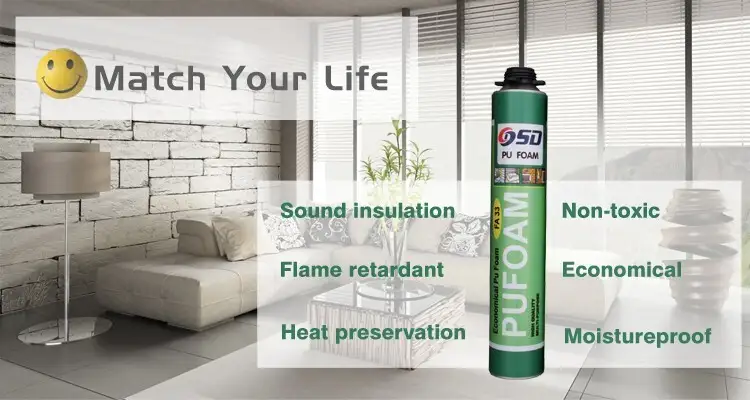 Customized SHUODE No Shrinkage Expanding Polyurethane Sealant Structure Insulation PU Foam 1