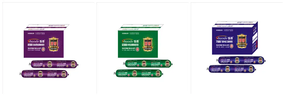 Customized 600ml Sausage package adhesive silicone sealant manufacturer silicone glue for glass 1