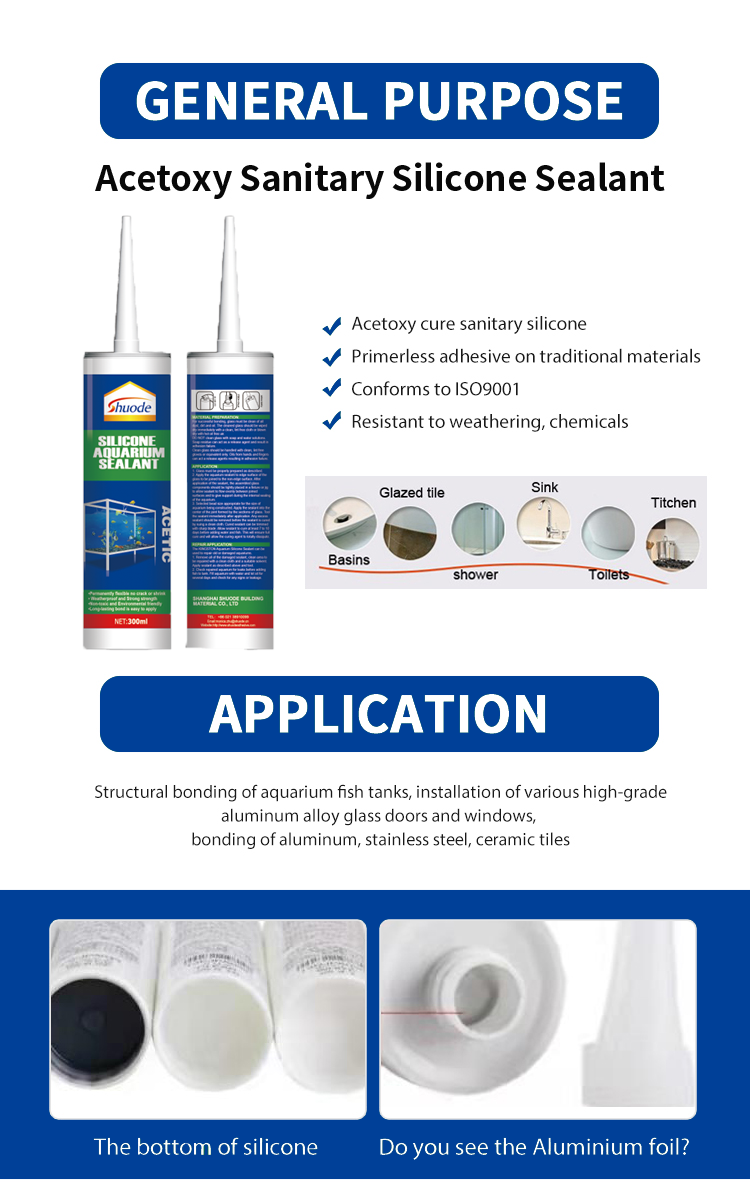 품질 1 개의 구성 요소 300ml 수족관 실런트 실리콘 비 독성 제조업체 | Shuode 11