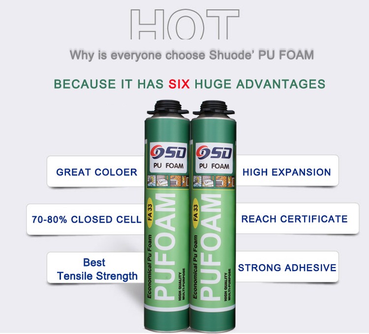 Alta calidad 750 ml de baja temperatura de invierno Polyuretano PU espuma PUM Spray para construcciones y edificios 10