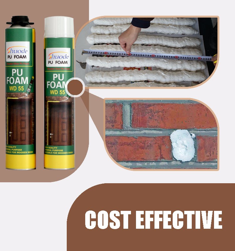 Toda la temporada y la espuma PU de propósito general para llenar la puerta de madera de sellado 10