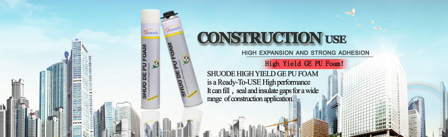 Shuode - Çin Üreticisi Shuode Mühendisliği Sınıf 750ml İnşaat Esnek Poliüretan PU Köpük Renkli Sprey Genişletilebilir PU Köpük 7