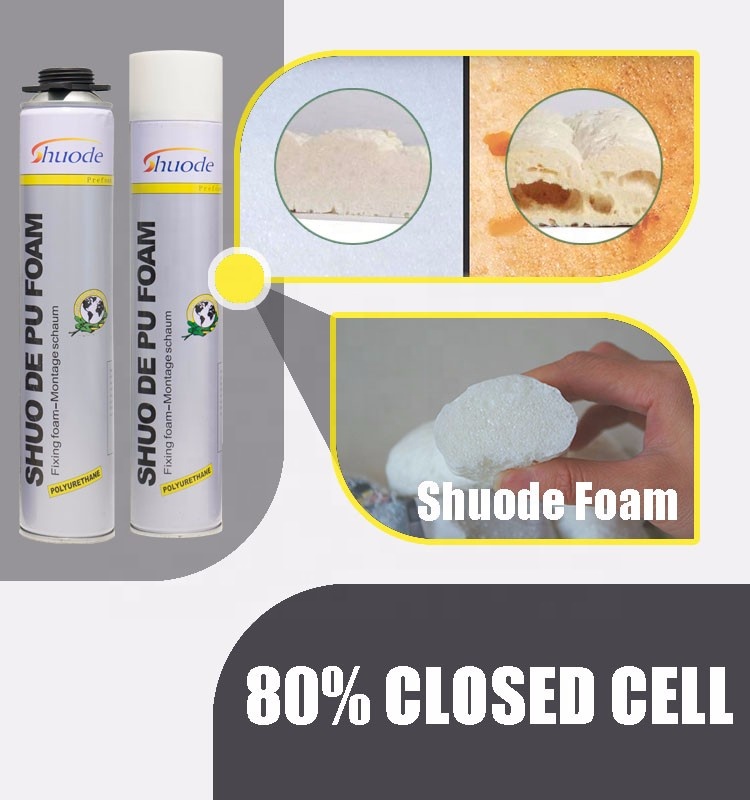 SHUODE - SHOUDE Aislante de aislamiento de spray de Shoude Adhesivo de relleno de sellador 500ml 750ml PU Poliuretano Espuma expandible PU espuma 20