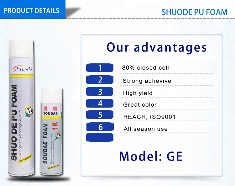 750ml high density fireproof polyurethane foam