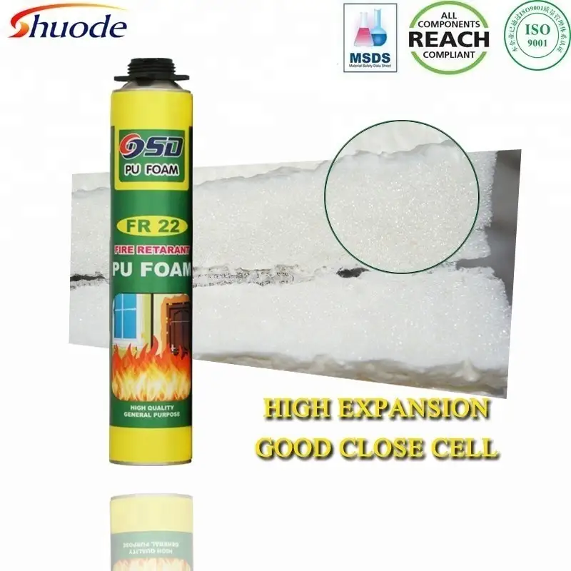 VOC Reach شهادة ISO OEM 750ML تصنيع مصنع عالية الكثافة منخفضة تمديد الرغوة PU PU 7