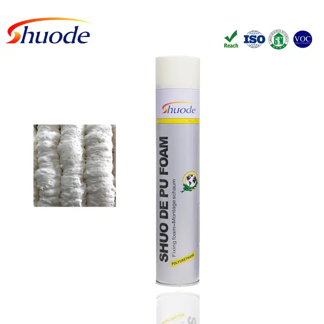 Shuode -500ml 750ml 대량 볼륨 자체 확장 대담한 홀드 접착제 접착제 폼을위한 스프레이 확장 가능한 PU 폼 2