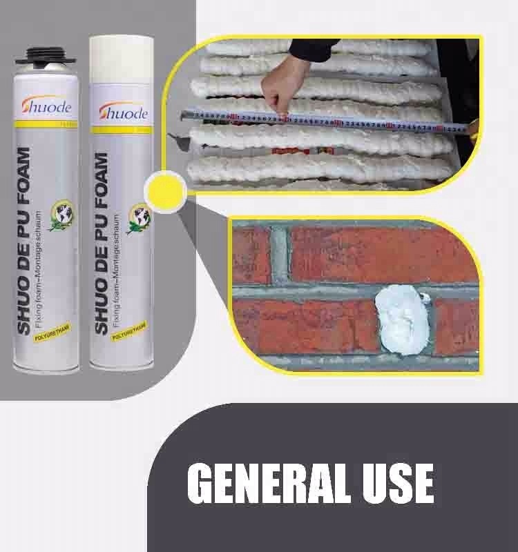 Shuode - Contracción PU espuma aislamiento de poliuretano espuma expandible PU espuma 16