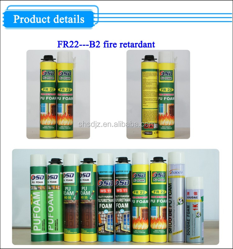 Шуод - 750ml Fireproof Spray Fiesta De Espuma en Aerosol Fire Repardant PU көбік 7