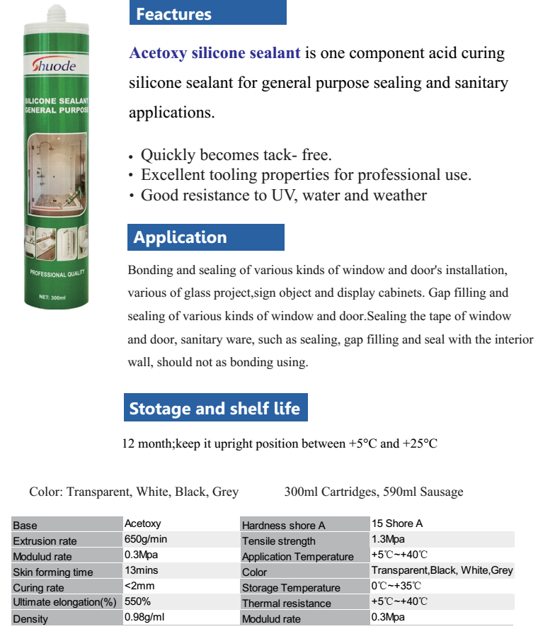 CONSTRUCCIÓN QUÍMICOS 789 Propósito general Sellador de silicona impermeable 15