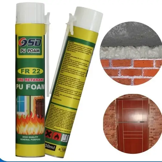 Factory price 750ml high density acoustic expanding fire retardant construction pu foam sprayer for gap filler 1