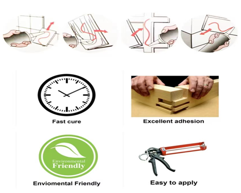 Nuevo diseño Glue de sellador de silicona estructural transparente para panel compuesto de aluminio 10