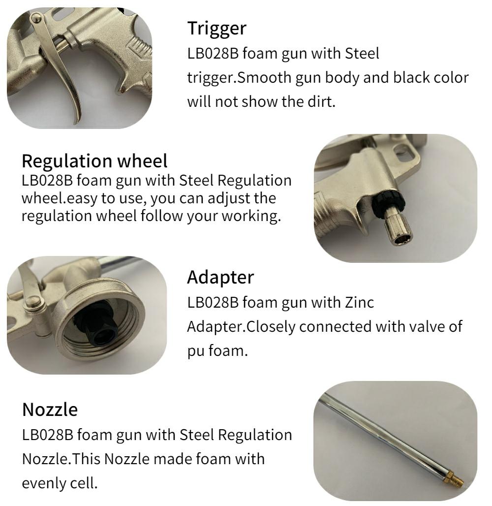 Spray de pistola de espuma de propósito general con tipo de arma 9