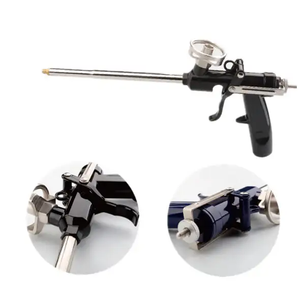 Professional metal polyurethane long expanding spray foam gun with no-clean 1