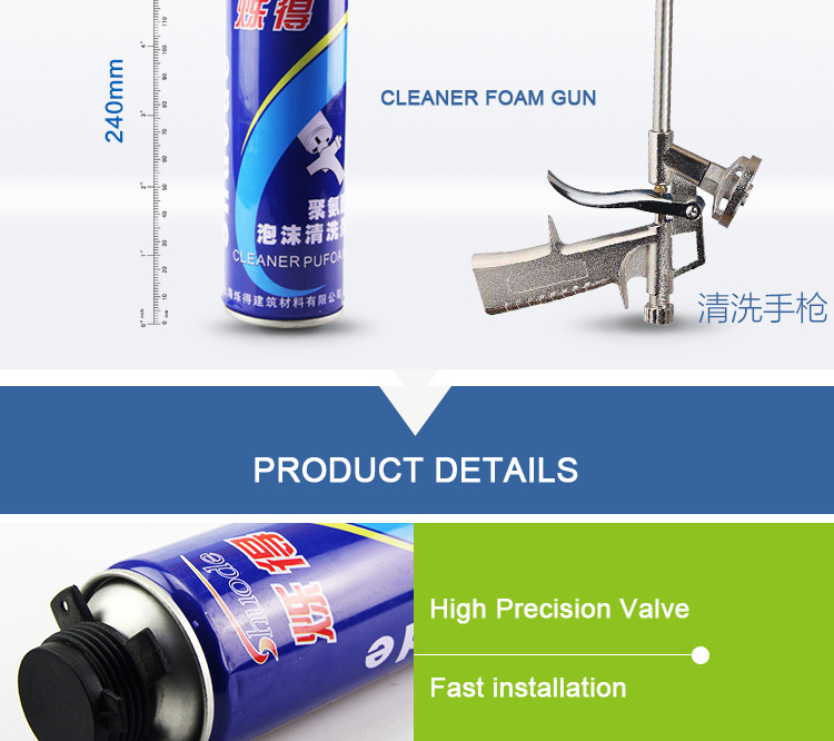 Multi-purpose spray gun foam cleaner