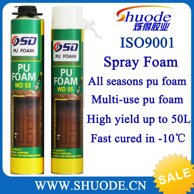 Fabricante profesional Kit de venta caliente Tipo abierto 750 ml de espuma de poliuretano para ventana 7