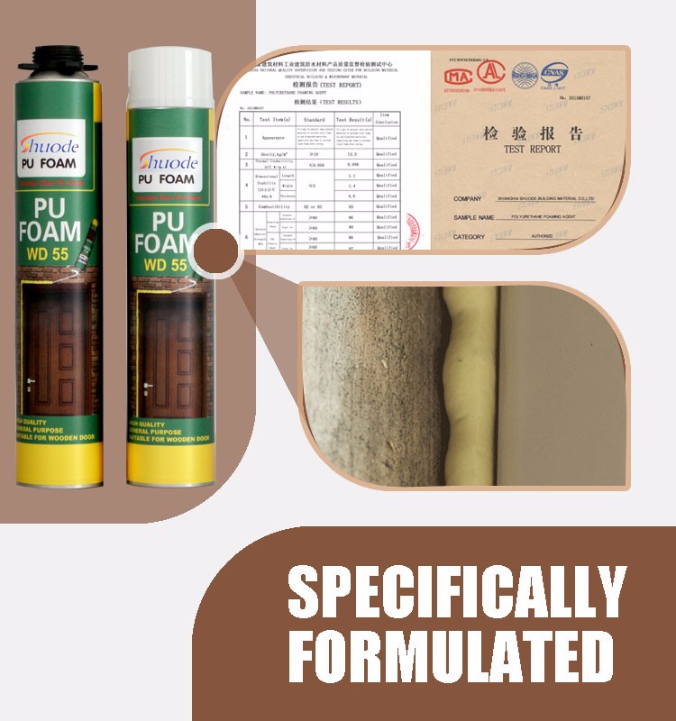 Shuode - Ventana & MARCO DE PUERTA Madera No Instalación de uñas FixationIninsulation PU Espuma selladora expandible PU Espuma PU 17