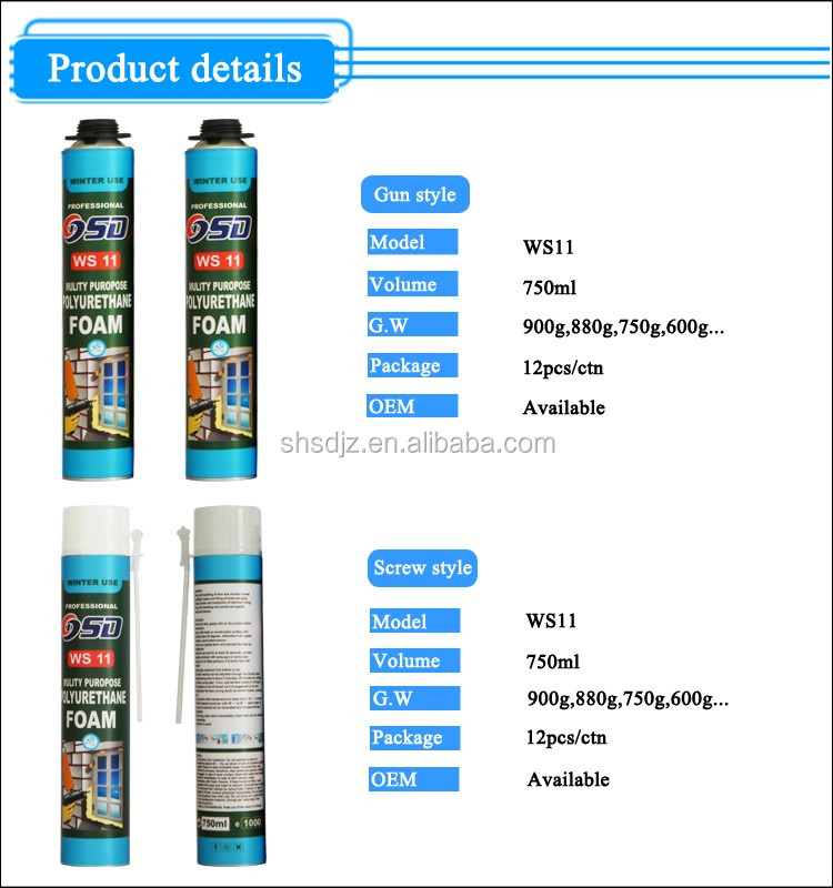 শীতকালীন ধরণের শক্তিশালী সান্দ্রতা সীল ফোম ফোম তৈরির জন্য জলরোধী সিলান্ট স্প্রে ফিক্স করুন 11