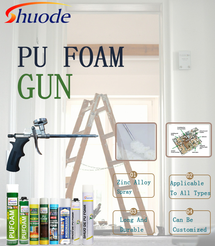 I-Shuode - 2021 China Factory Price eshisayo ethengisa ngezifiso ezinemibala enemibala ye-PU FOAM FOAM FOAM FOAM FOAM FOAM GUN 8