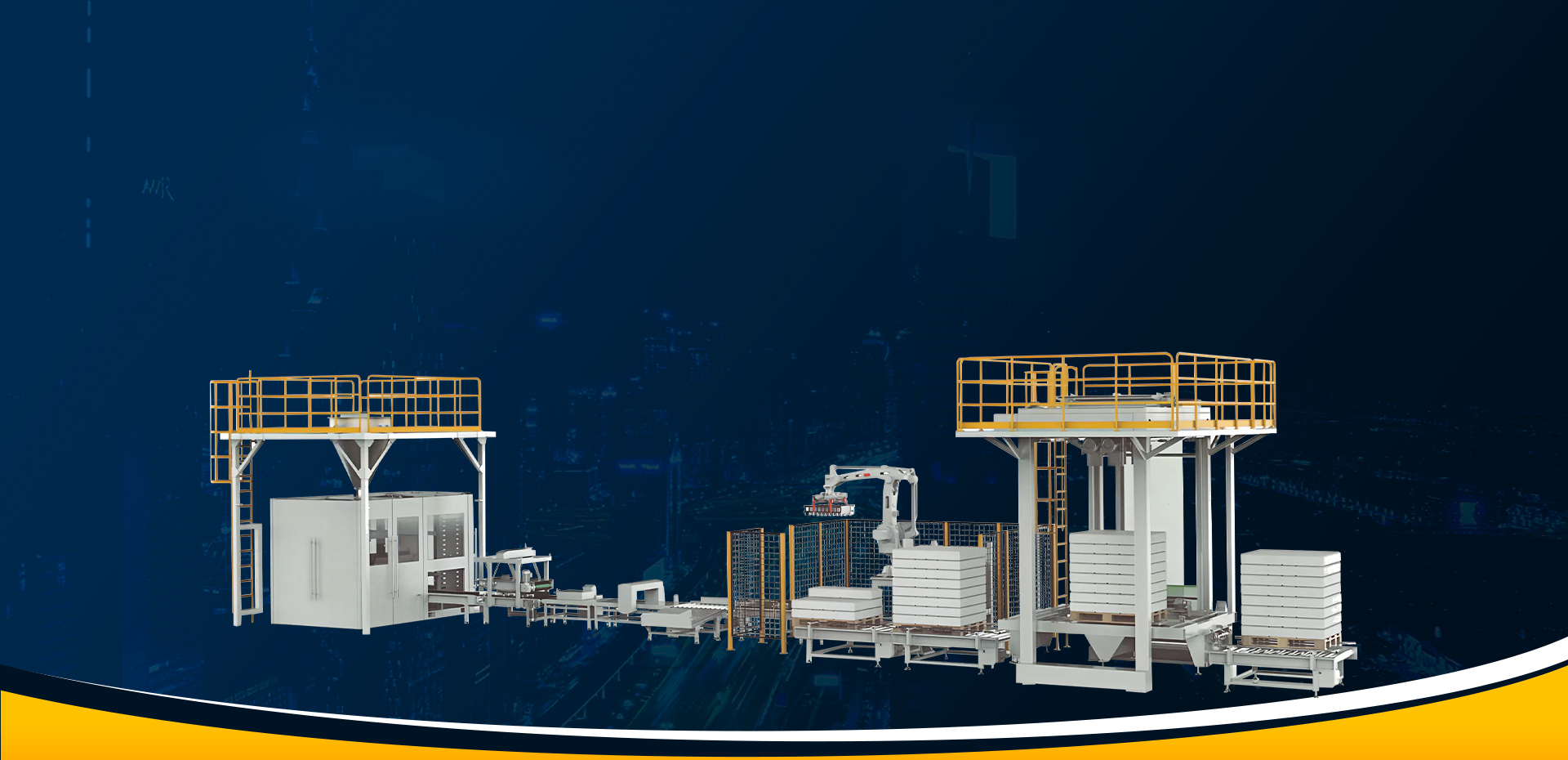 Fully Automated Packaging and Palletizing Production Line