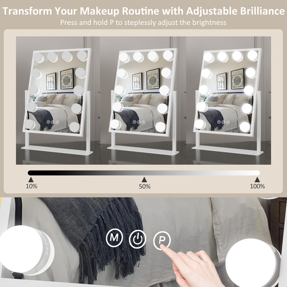 Miroir de maquillage Hollywood avec lumière à intensité variable, haute qualité, pour le grossiste BWLLNI 7
