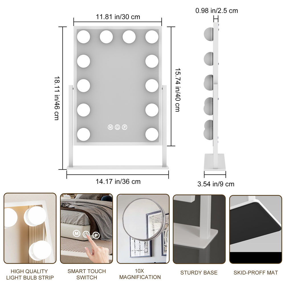 Miroir de maquillage Hollywood avec lumière à intensité variable, haute qualité, pour le grossiste BWLLNI 8