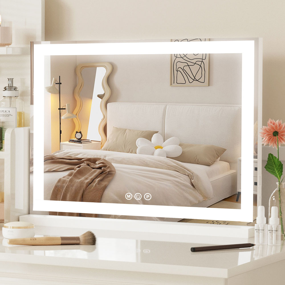 quadratischer LED-Kosmetikspiegel mit Memory-Funktion, Schminktisch, Verwendung BWLLNI 2