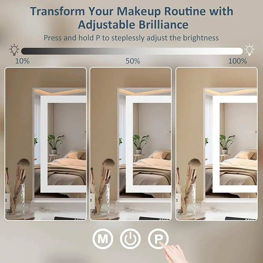 Specchio da bagno a LED retroilluminato dimmerabile, fabbrica di specchi da bagno 6