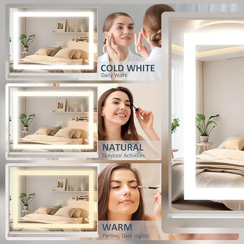 Specchio da bagno a LED retroilluminato dimmerabile, fabbrica di specchi da bagno 7