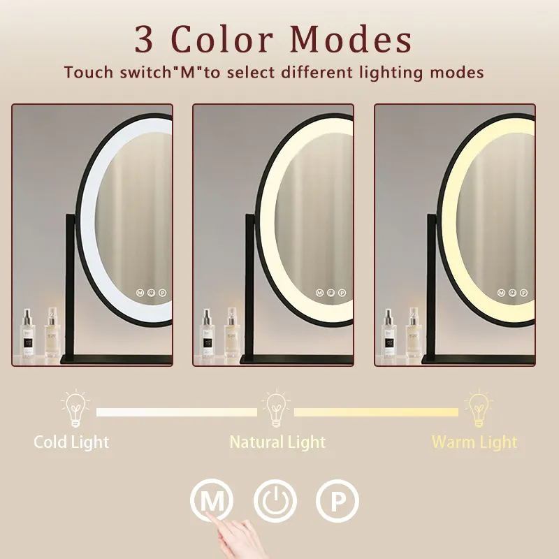 BWN Lighting Round Vanity Mirror with Lights Factory 4