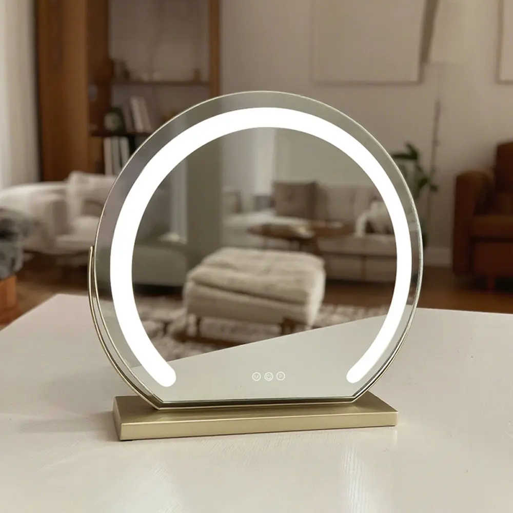 Specchio rotondo per il trucco Specchio rotondo da trucco con luci Fornitore 2