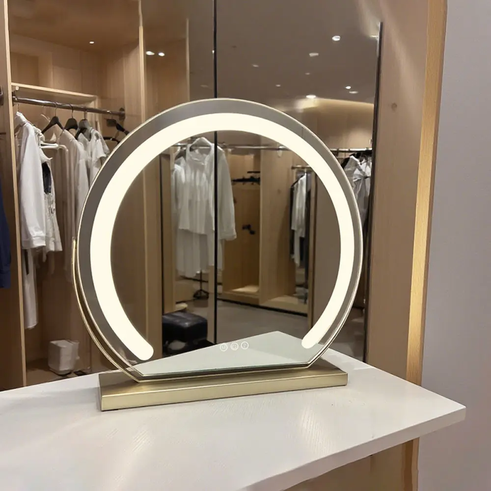 Specchio rotondo per il trucco Specchio rotondo da trucco con luci Fornitore 3