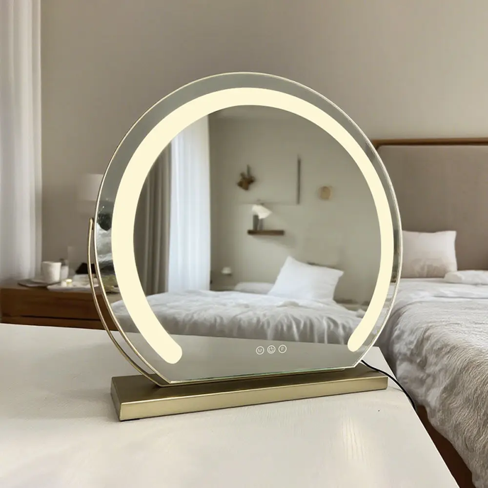 Specchio rotondo per il trucco Specchio rotondo da trucco con luci Fornitore 4