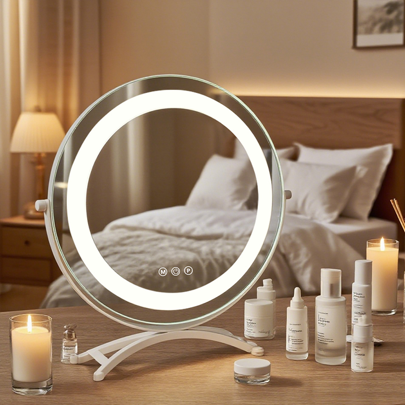 runder Schminkspiegel mit LED-Leuchten, weiches Licht, Beauty-Marke BWLLNI 11