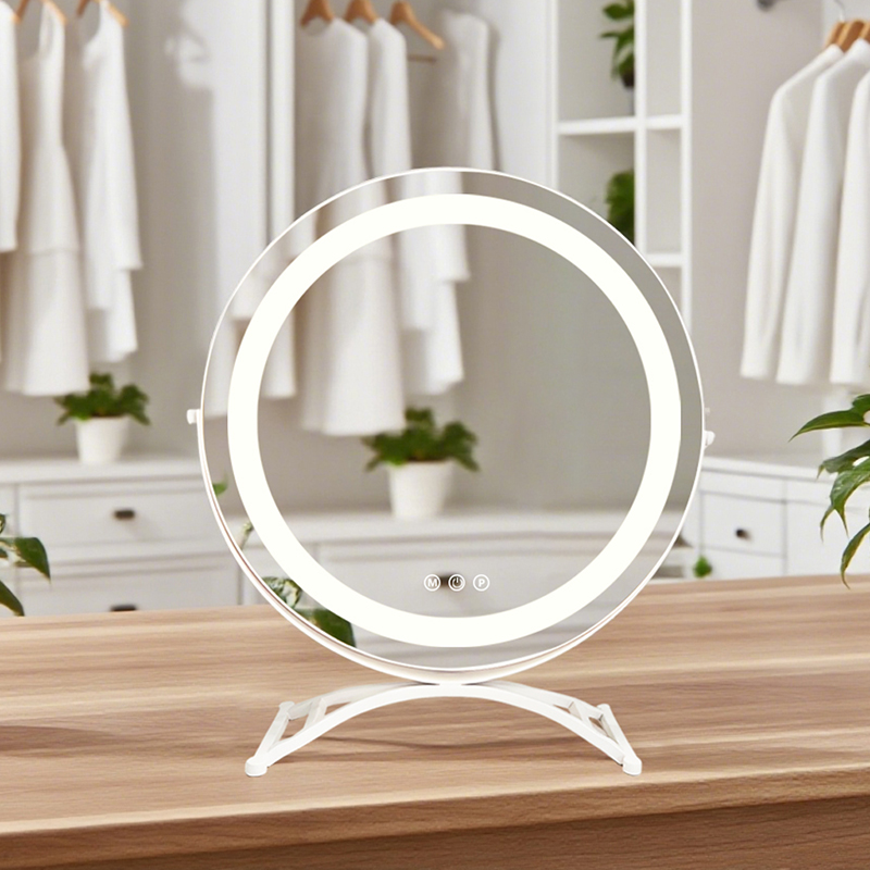 runder Schminkspiegel mit LED-Leuchten, weiches Licht, Beauty-Marke BWLLNI 3