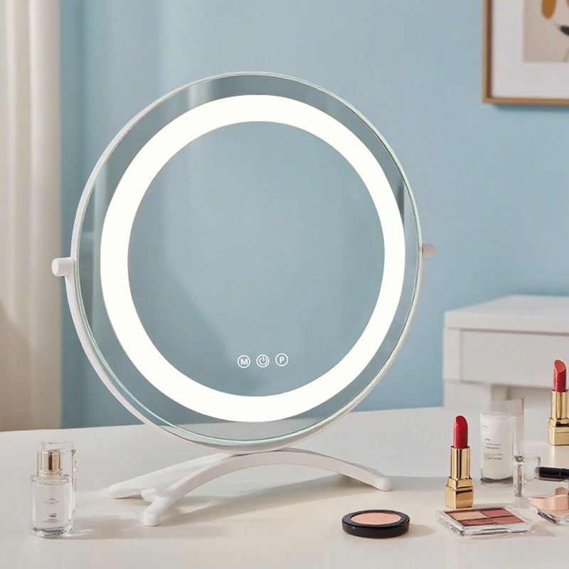 runder Schminkspiegel mit LED-Leuchten, weiches Licht, Beauty-Marke BWLLNI 2