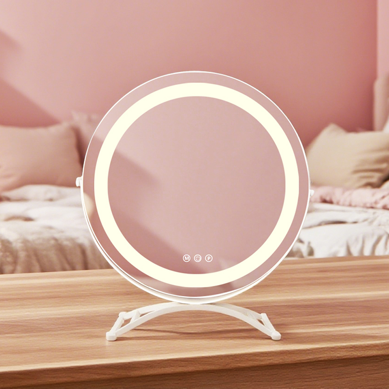 runder Schminkspiegel mit LED-Leuchten, weiches Licht, Beauty-Marke BWLLNI 4