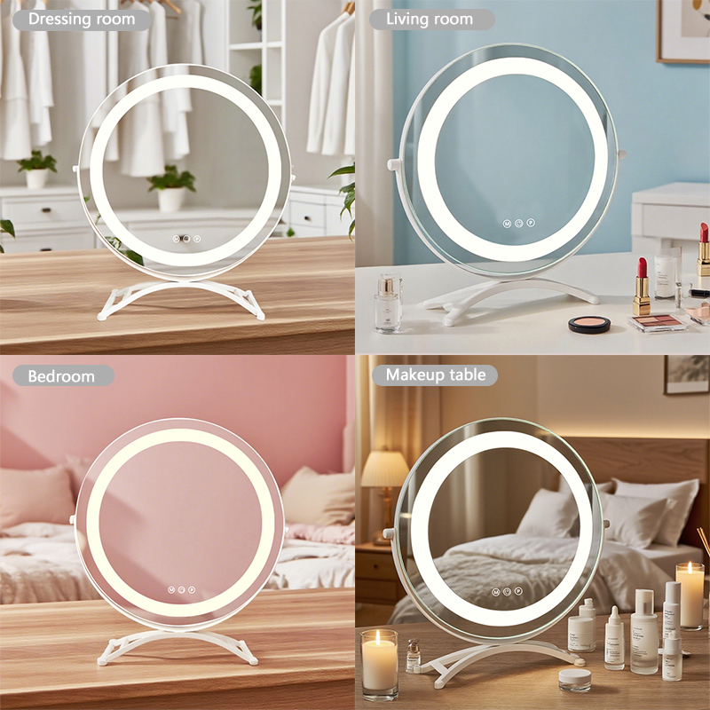 runder Schminkspiegel mit LED-Leuchten, weiches Licht, Beauty-Marke BWLLNI 9