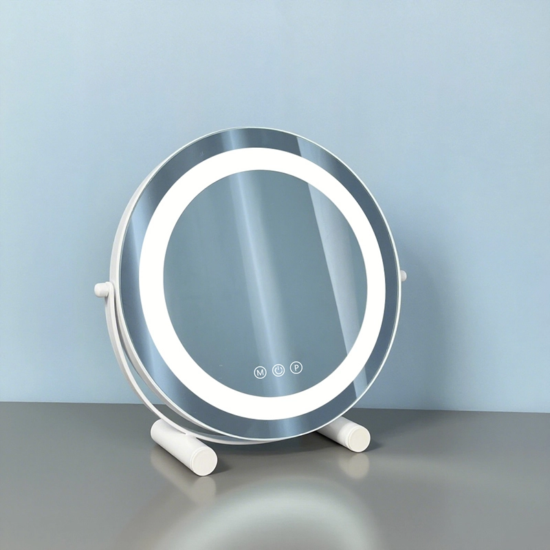 Mayorista personalizado de espejos de maquillaje de espejo redondo LED de alta gama - OEM/ODM compatible con 1