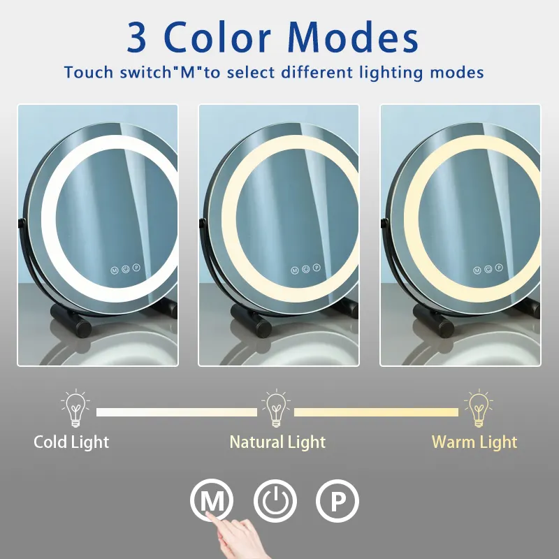 Specchio rotondo retroilluminato Specchio rotondo per il trucco Vendita all'ingrosso - BWN Lighting 5