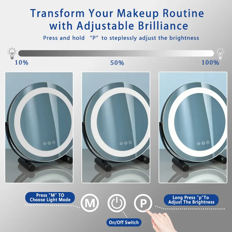 Specchio rotondo retroilluminato Specchio rotondo per il trucco Vendita all'ingrosso - BWN Lighting 6