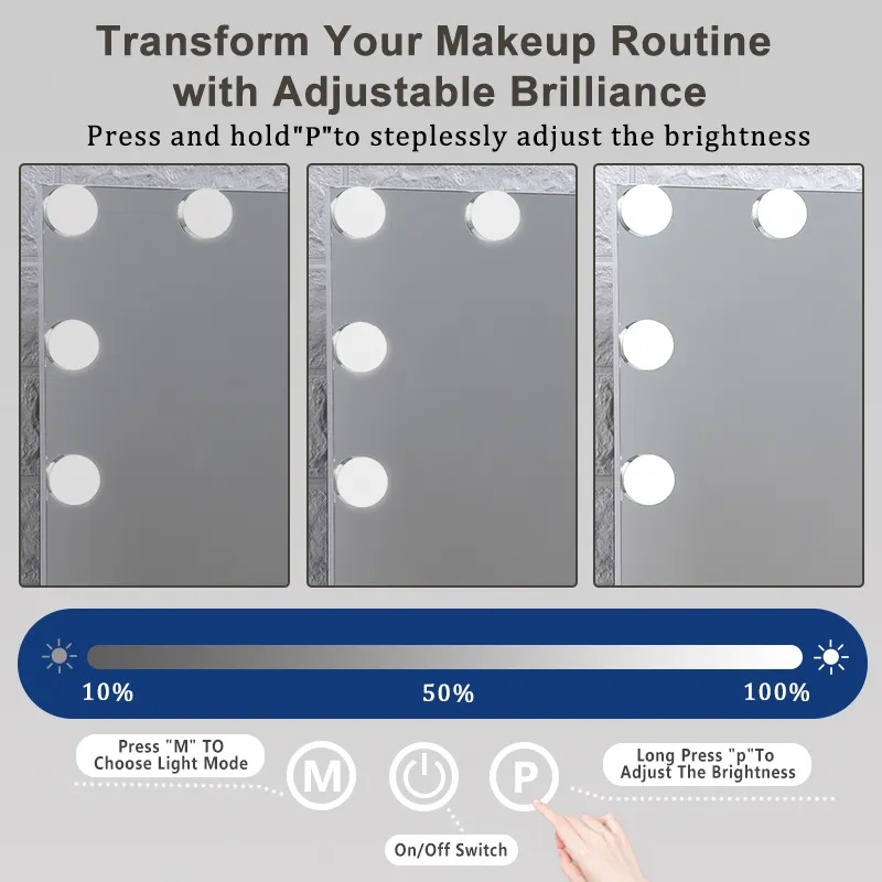 Specchio da bagno retroilluminato dimmerabile, specchio LED intelligente all'ingrosso - BWN Lighting 10
