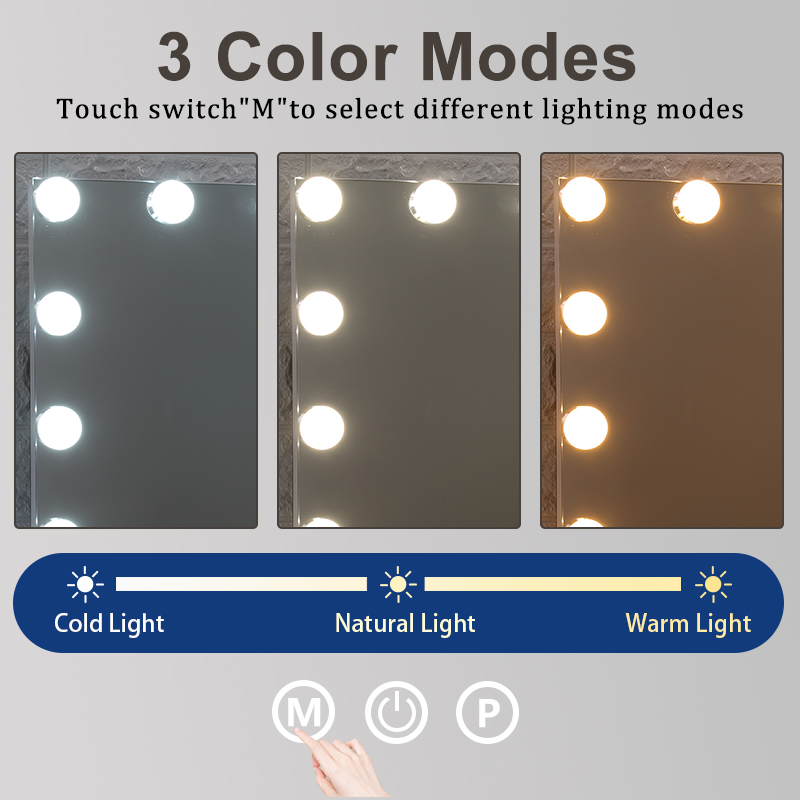 Entreprise de miroirs de salle de bain lumineux à intensité variable en gros 9