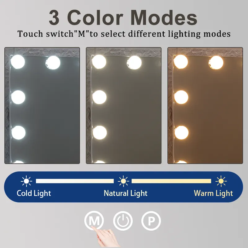 Specchio da bagno retroilluminato dimmerabile, specchio LED intelligente all'ingrosso - BWN Lighting 9